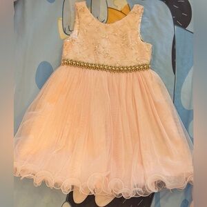 American Princess Blush Dress with Gold Accents